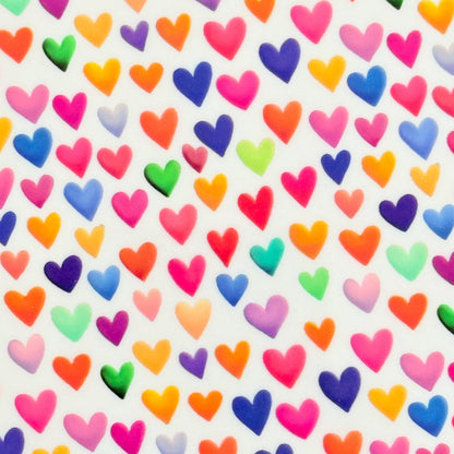 Rainbow Hearts Patterned Cast Acrylic, Flex and Wood for Lasers