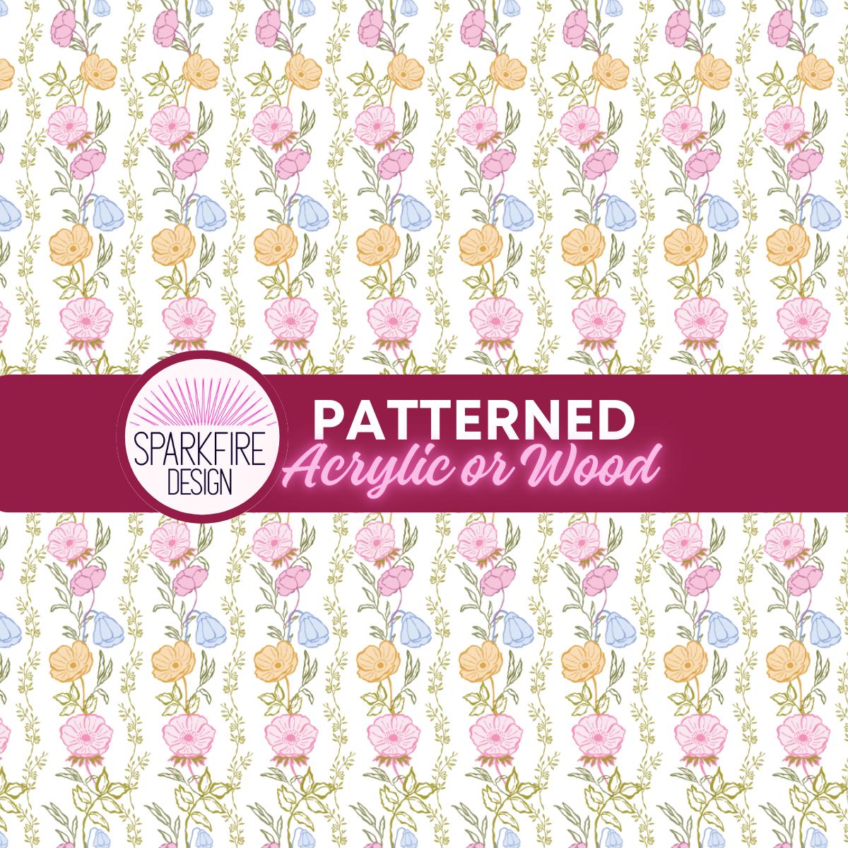 Floral Laser Acrylic Sheet | Ditsy Flower Pattern, Cast Acrylic Blank