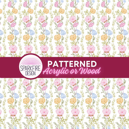 Floral Laser Acrylic Sheet | Ditsy Flower Pattern, Cast Acrylic Blank