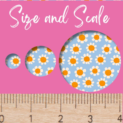 Flower Patterned Acrylic Sheet, Blue Daisy Floral Laser Acrylic or Flex or Wood