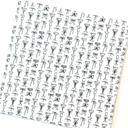 Patterned Acrylic Sheet – Party Champagne Design | Black & White Pattern | Cast Acrylic for Lasers Patterned Cast Acrylic, Flex and Wood for Lasers