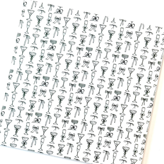 Patterned Acrylic Sheet – Party Champagne Design | Black & White Pattern | Cast Acrylic for Lasers Patterned Cast Acrylic, Flex and Wood for Lasers