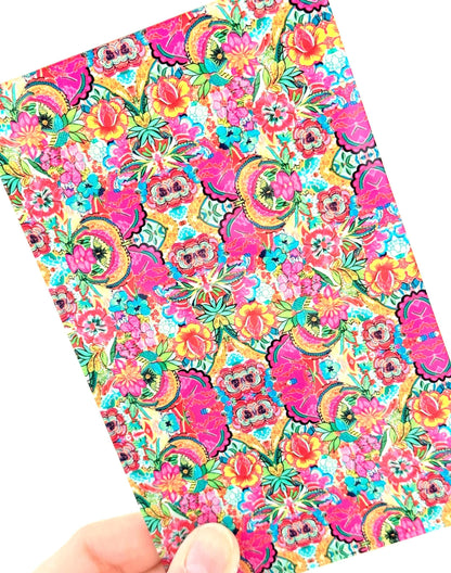 Pink Paisley Floral Acrylic Patterned Sheet Patterned Cast Acrylic, Flex and Wood for Lasers
