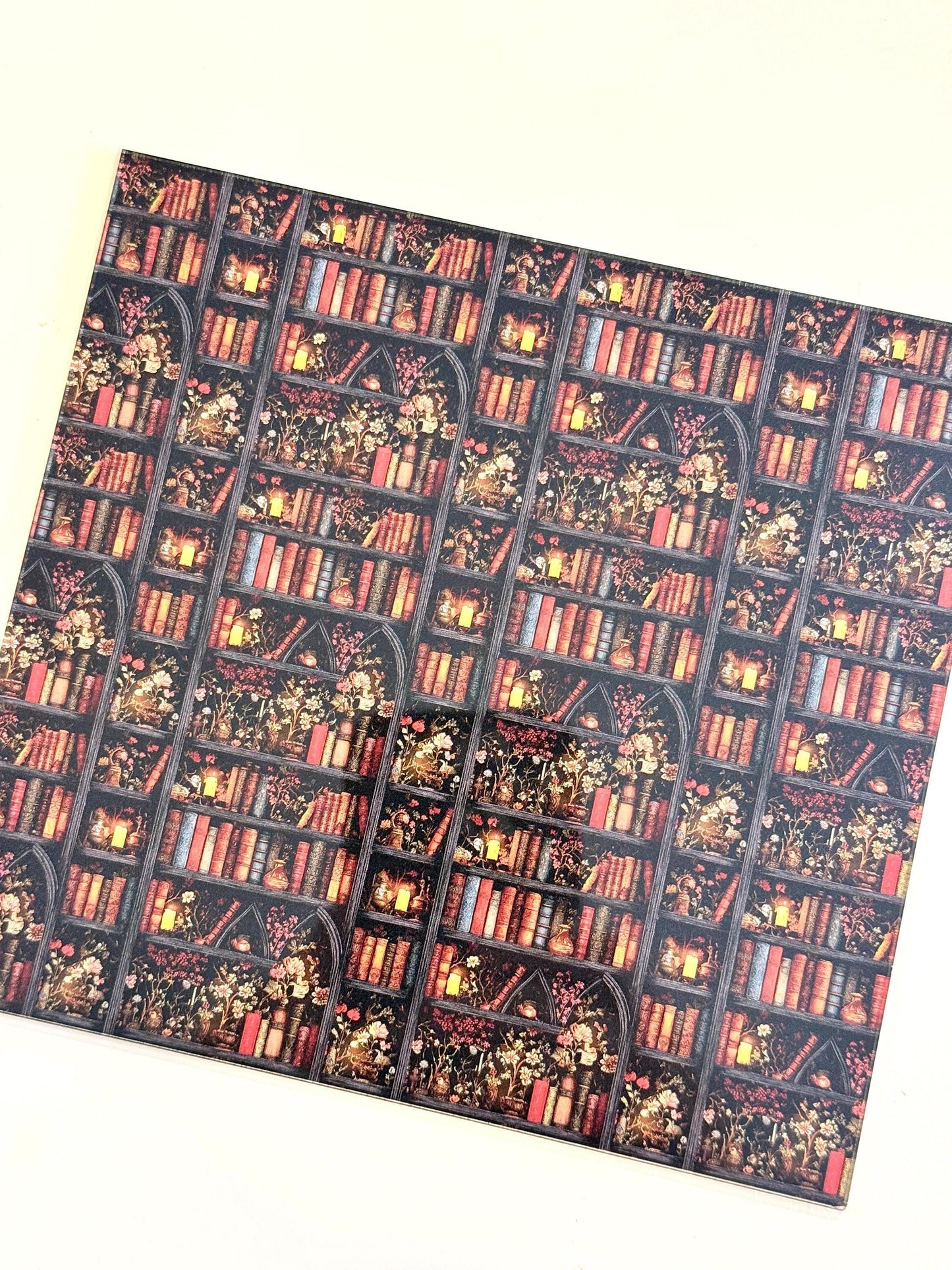 Patterned Acrylic Sheets - 1/8" Clear Core UV Printed Library Design for Laser Cutting Patterned Cast Acrylic, Flex and Wood for Lasers