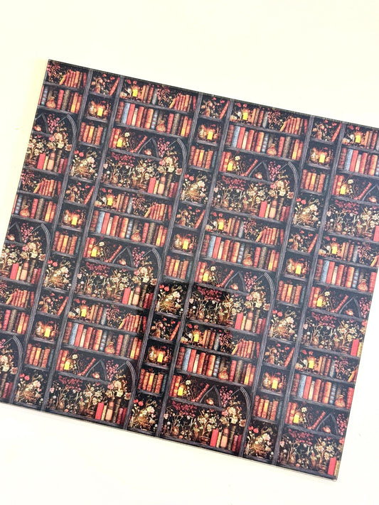 Patterned Acrylic Sheets - 1/8" Clear Core UV Printed Library Design for Laser Cutting Patterned Cast Acrylic, Flex and Wood for Lasers
