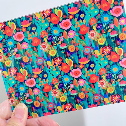 Floral Acrylic Sheet - UV Printed Clear Core Acrylic for Jewelry & Cup Toppers Patterned Cast Acrylic, Flex and Wood for Lasers