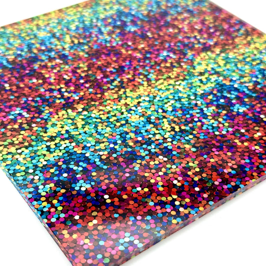 Glitter Acrylic Patterned Sheets - 3mm Thick Clear Cast Acrylic for Earrings & Laser Cutting Patterned Cast Acrylic, Flex and Wood for Lasers