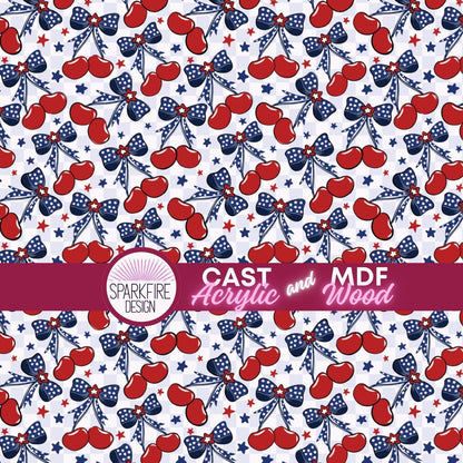 Red, White and Blue Patterned acrylic sheet for laser cutting. The pattern is patriotic, 4th of July, and patriotic.
