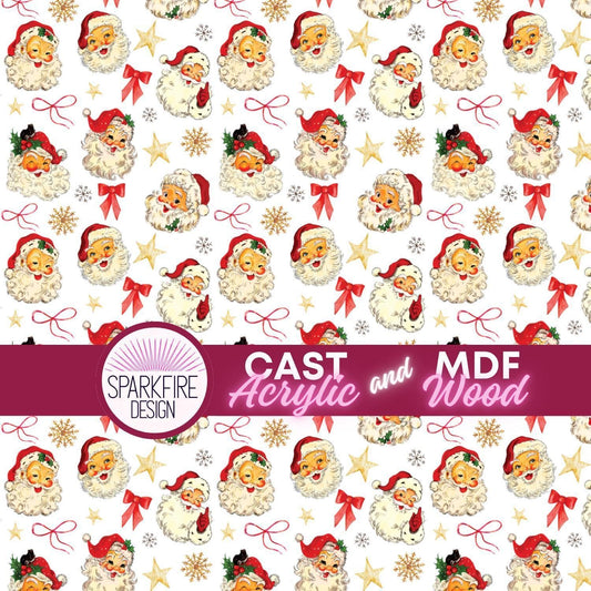 Christmas Patterned Acrylic, Santa Laser Cast Acrylic Sheet