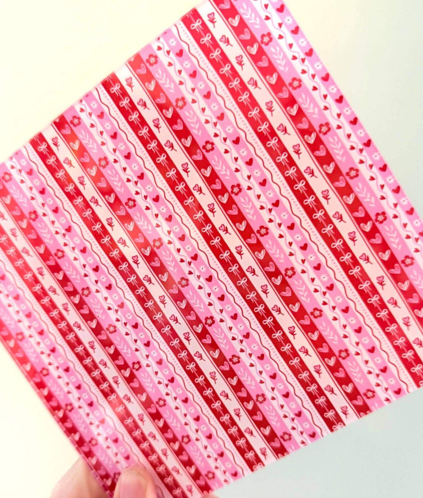 Laser Acrylic Sheets - Pink Red Stripes Patterned Clear Core 6x6 UV Printed Acrylic Patterned Cast Acrylic, Flex and Wood for Lasers