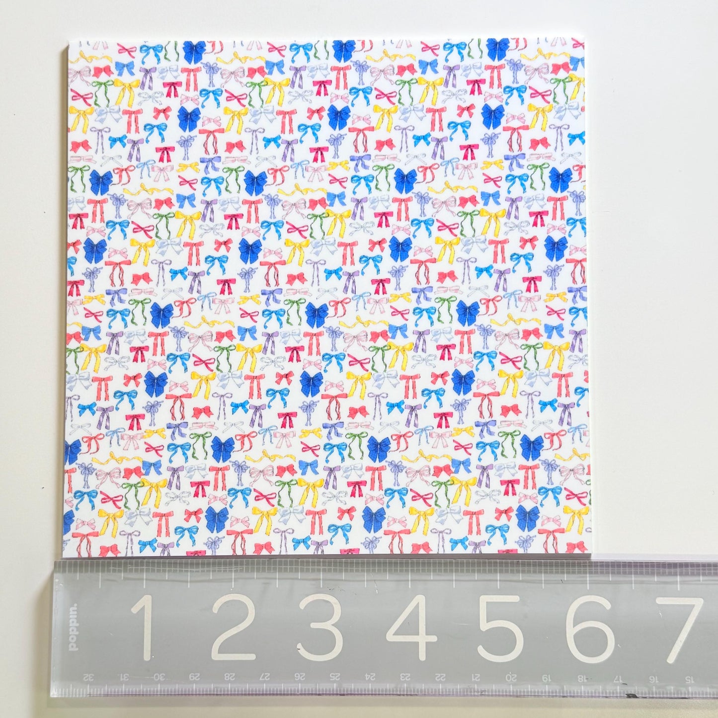 Patterned Pastel Bows Acrylic Sheet - Coquette Pastel White Acrylic for Crafts Patterned Cast Acrylic, Flex and Wood for Lasers
