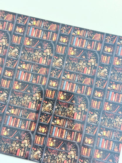 Patterned Acrylic Sheets - 1/8" Clear Core UV Printed Library Design for Laser Cutting Patterned Cast Acrylic, Flex and Wood for Lasers