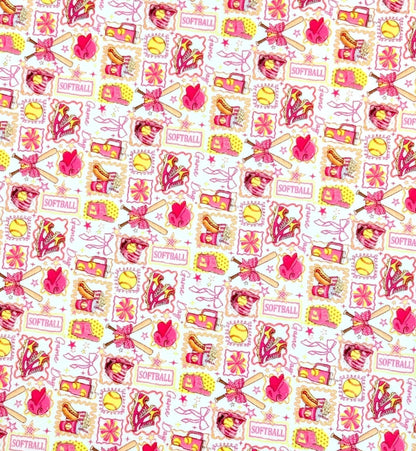 Softball Patterned Acrylic Sheets for Laser Cutting – Girl Sports Pattern Patterned Cast Acrylic, Flex and Wood for Lasers
