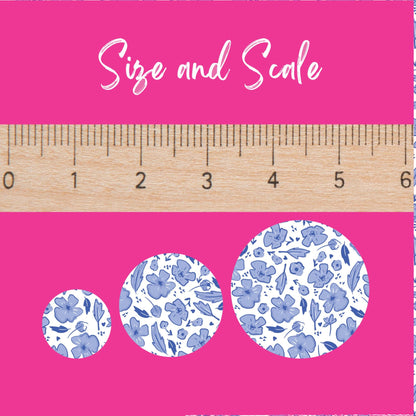 Blue Floral Acrylic Sheet | Boho Floral Design on Cast Acrylic Material - Laser Ready Patterned Cast Acrylic, Flex and Wood for Lasers