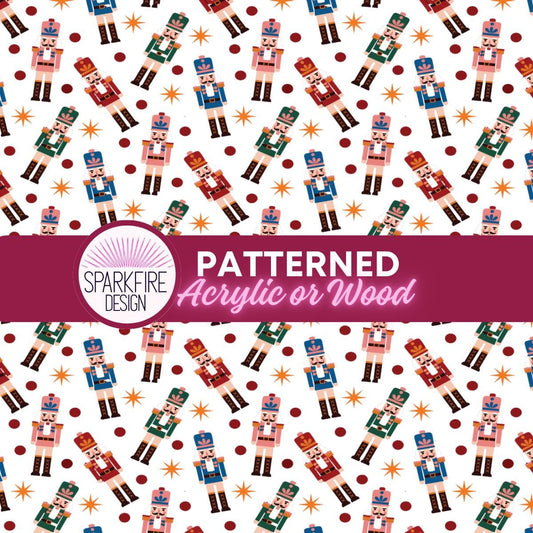 Nutcracker Patterned Acrylic Sheets – Christmas Ballet Soldier Design | Laser Cut MDF Wood Flex