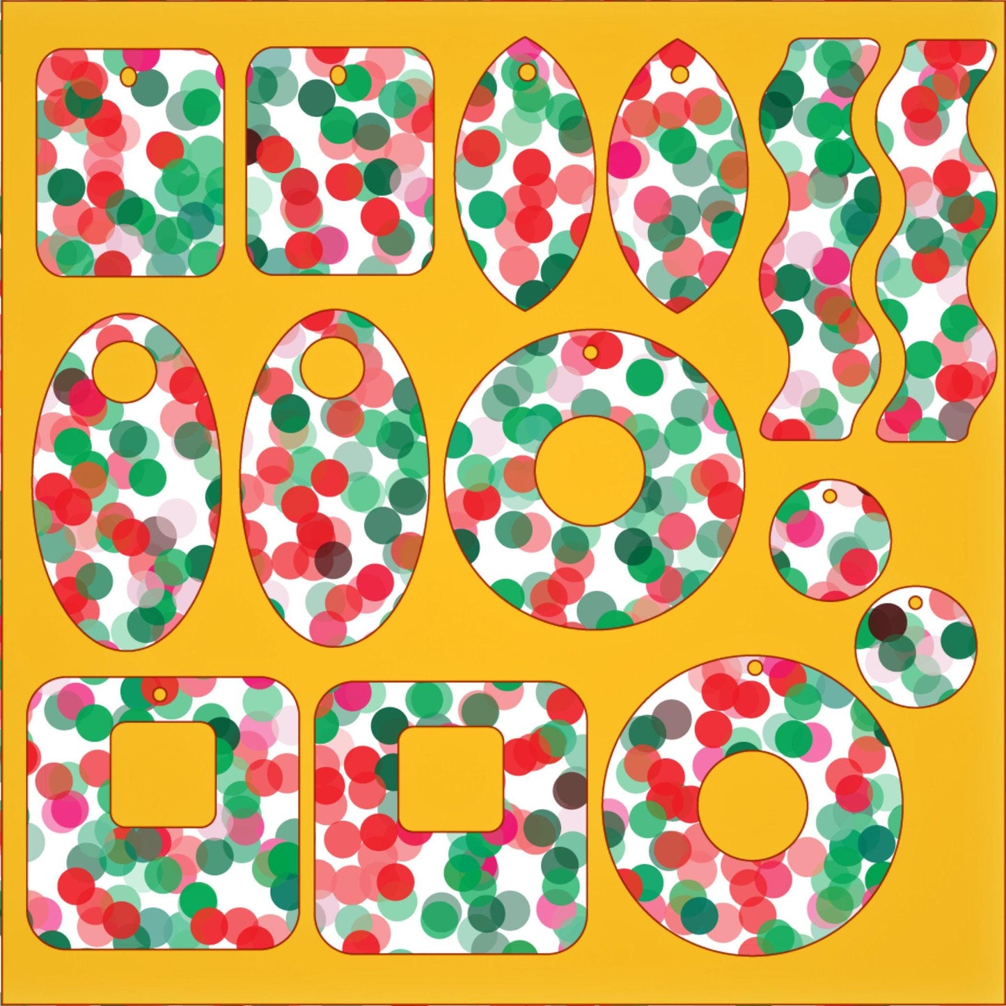 Christmas Confetti Polka Dot Acrylic Sheets - Patterned Acrylic for Laser Cutting