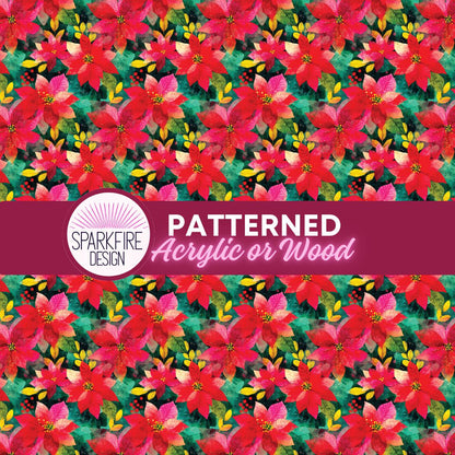 Patterned Laser Acrylic, Christmas Floral Cast Sheet For Lasers