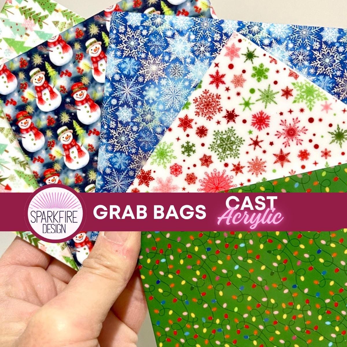 Christmas Confetti Polka Dot Acrylic Sheets - Patterned Acrylic for Laser Cutting