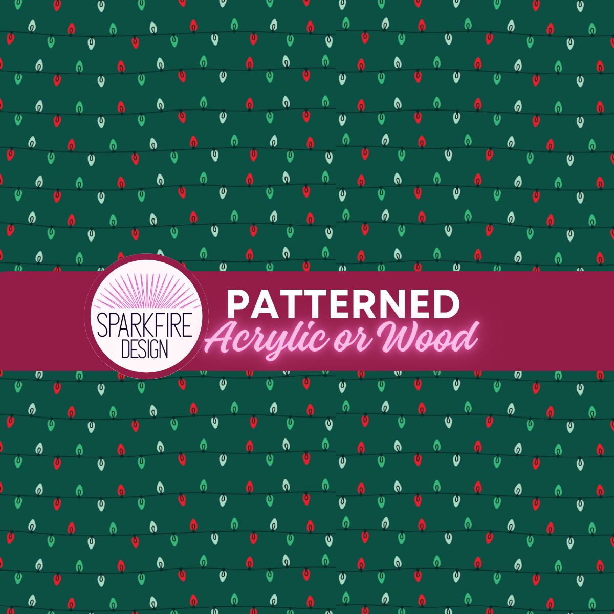 Patterned Acrylic Sheet, Christmas Lights Laser Cut Cast Acrylic