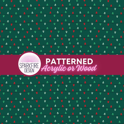 Patterned Acrylic Sheet, Christmas Lights Laser Cut Cast Acrylic