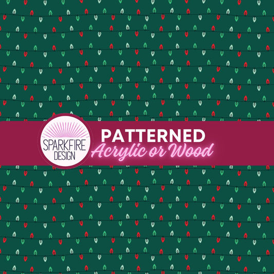 Patterned Acrylic Sheet, Christmas Lights Laser Cut Cast Acrylic
