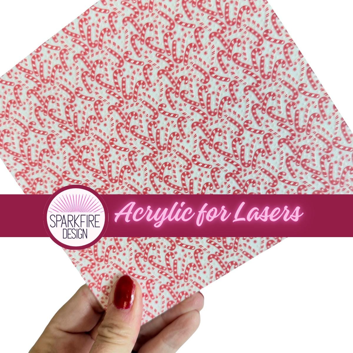 Candy Cane Patterned Acrylic Sheet – Candy Cane Wood and Acrylic