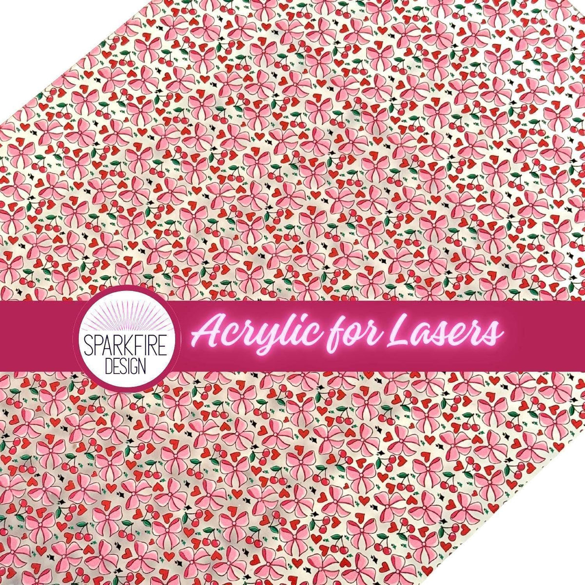 Floral Flower patterned acrylic for laser cutting. Cast acrylic sheet for lasers.