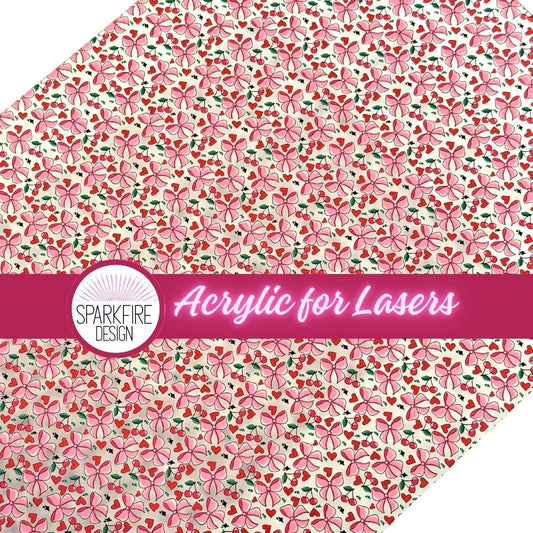 Floral Flower patterned acrylic for laser cutting. Cast acrylic sheet for lasers.