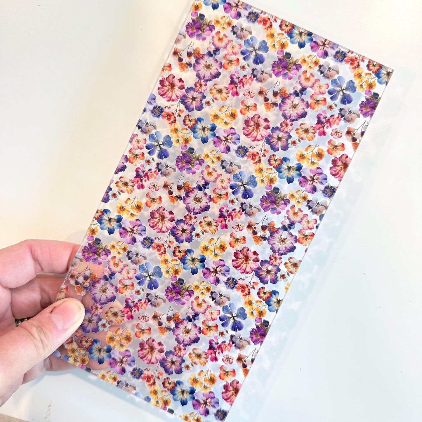 Dried Flowers Acrylic Sheet – 1/8 Inch Clear Cast Acrylic Floral Panel for Laser Cutting Patterned Cast Acrylic, Flex and Wood for Lasers