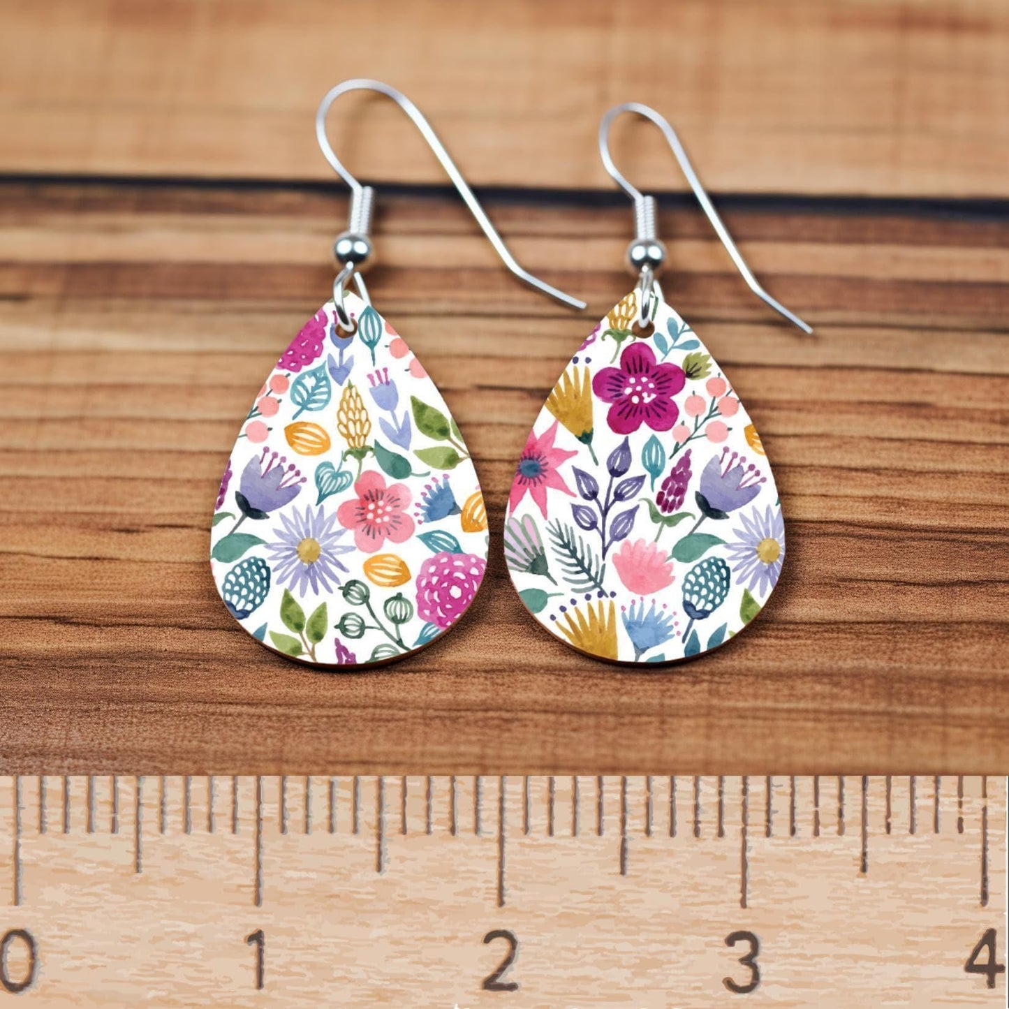 Watercolor Flowers Patterned Cast Acrylic, Flex and Wood for Lasers