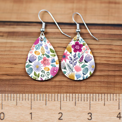 Watercolor Flowers Patterned Cast Acrylic, Flex and Wood for Lasers