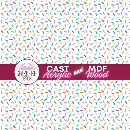 Patterned Acrylic Sheet - Laser Cut White Cast Acrylic 6x4 Birthday Cake Sprinkles Patterned Cast Acrylic, Flex and Wood for Lasers
