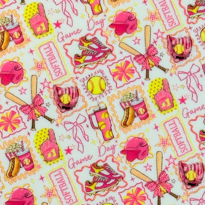 Softball Patterned Acrylic Sheets for Laser Cutting – Girl Sports Pattern Patterned Cast Acrylic, Flex and Wood for Lasers