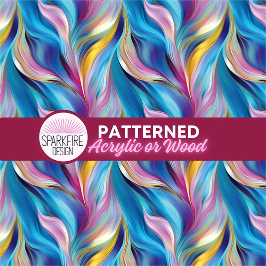 Blue Swirl Acrylic Sheet – Patterned Acrylic Sheet Laser Cut for Earrings & Diode Laser