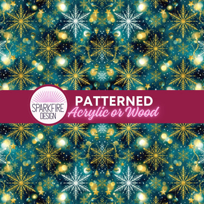 Snowflake Patterned Acrylic Sheet, Christmas Laser Cut, Red Green