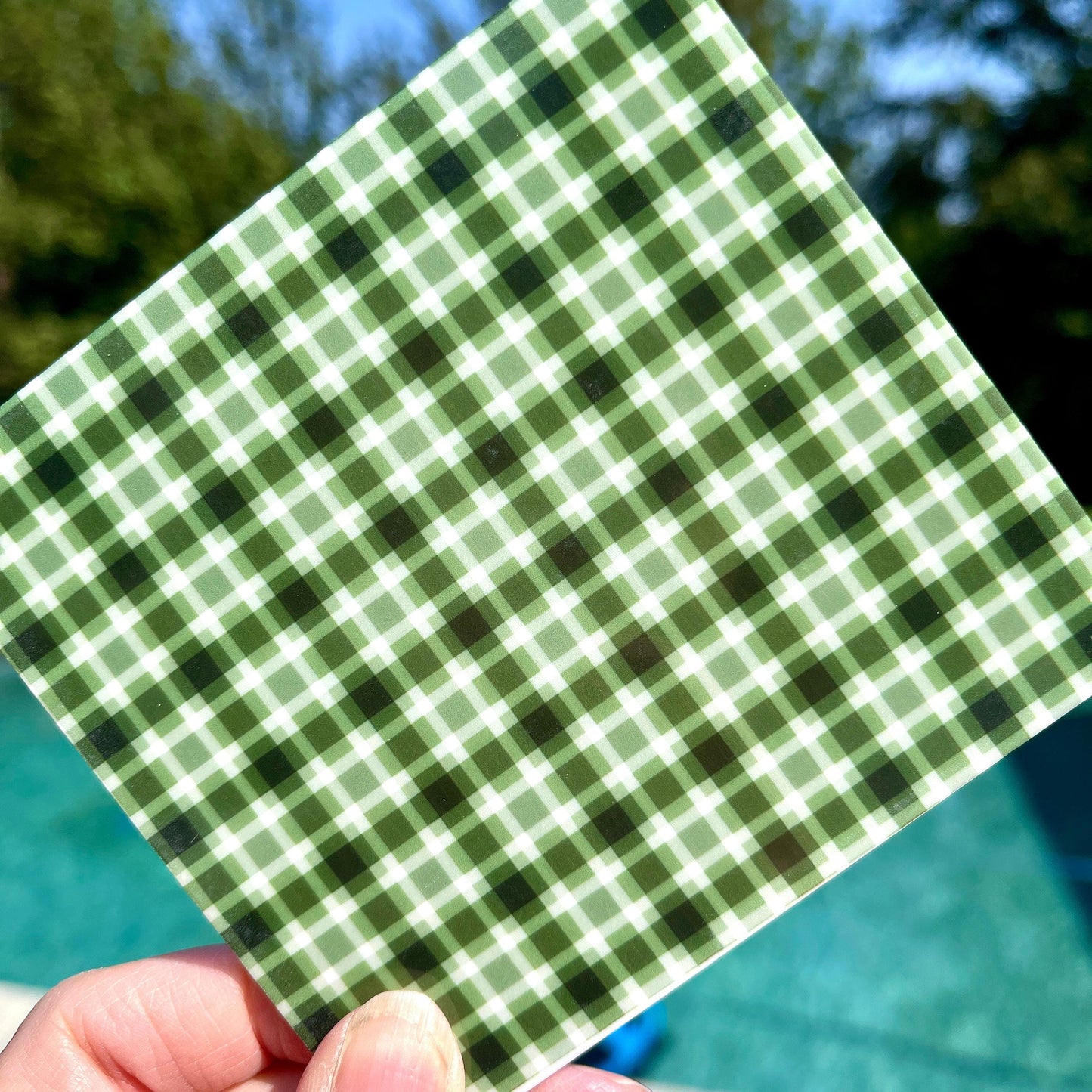 Green Gingham Plaid Acrylic Sheets –Christmas Patterned Acrylic for Jewelry Blanks & MDF Wood