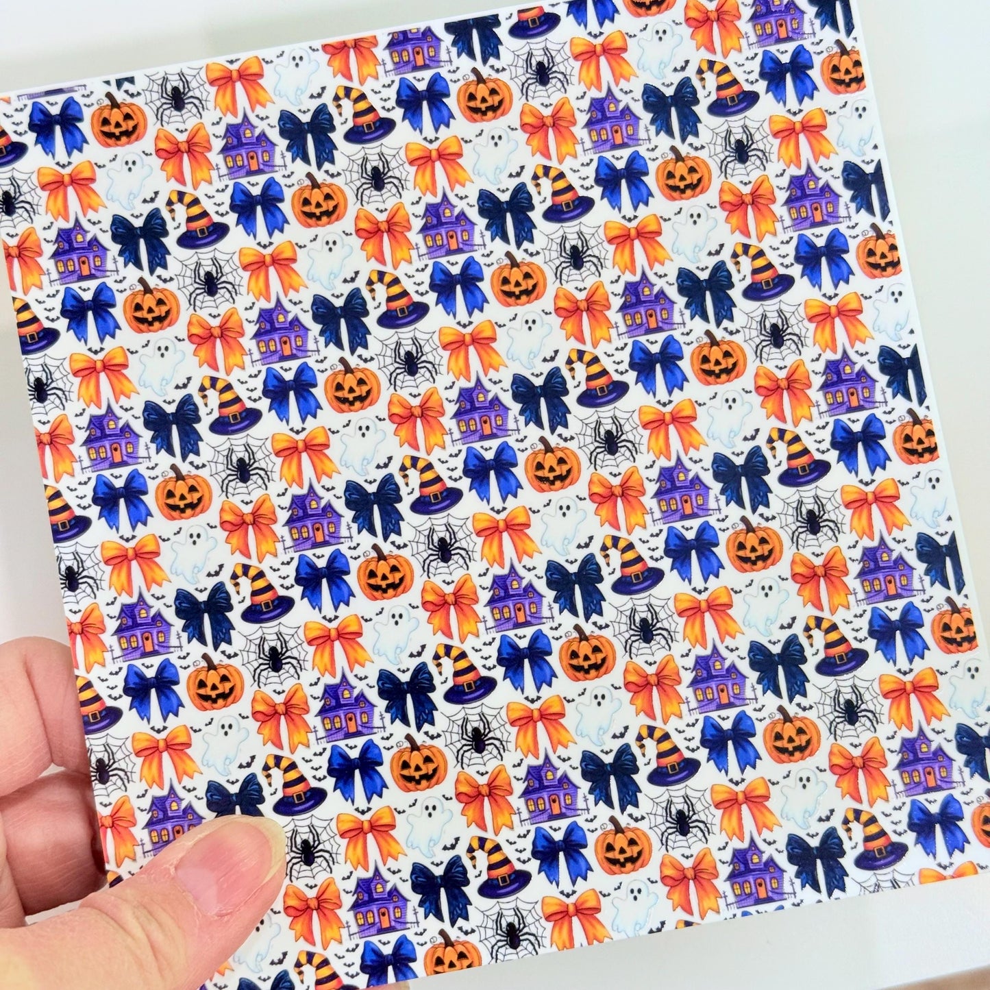 Halloween Patterned Acrylic, Pumpkin Bats Laser Cut Sheet