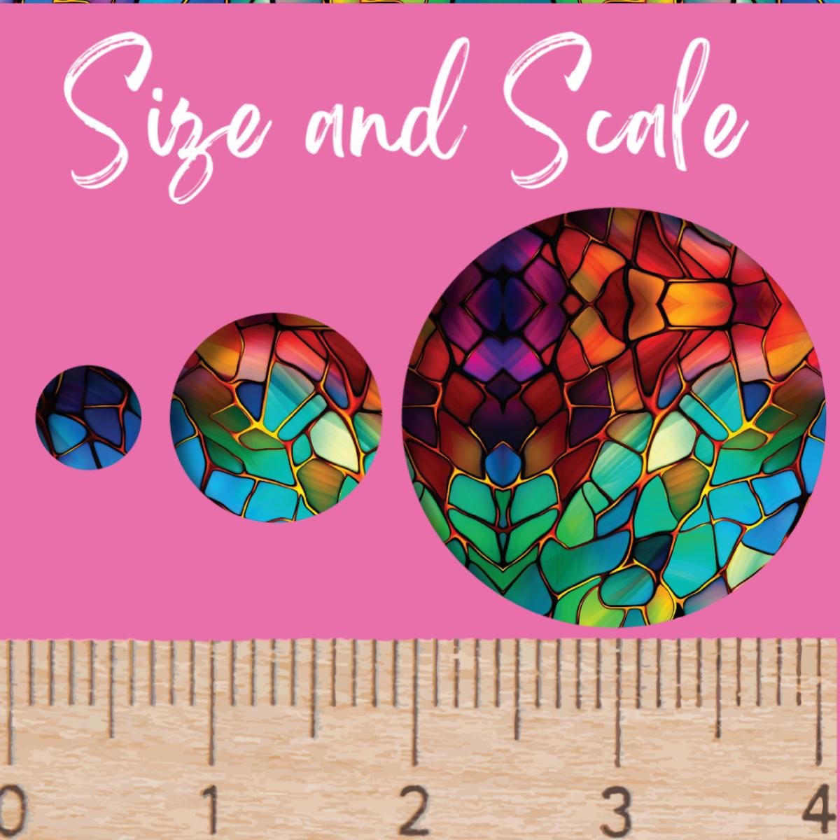 Rainbow Stained Glass Patterned Cast Acrylic, Flex and Wood for Lasers