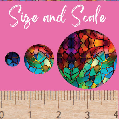 Rainbow Stained Glass Patterned Cast Acrylic, Flex and Wood for Lasers