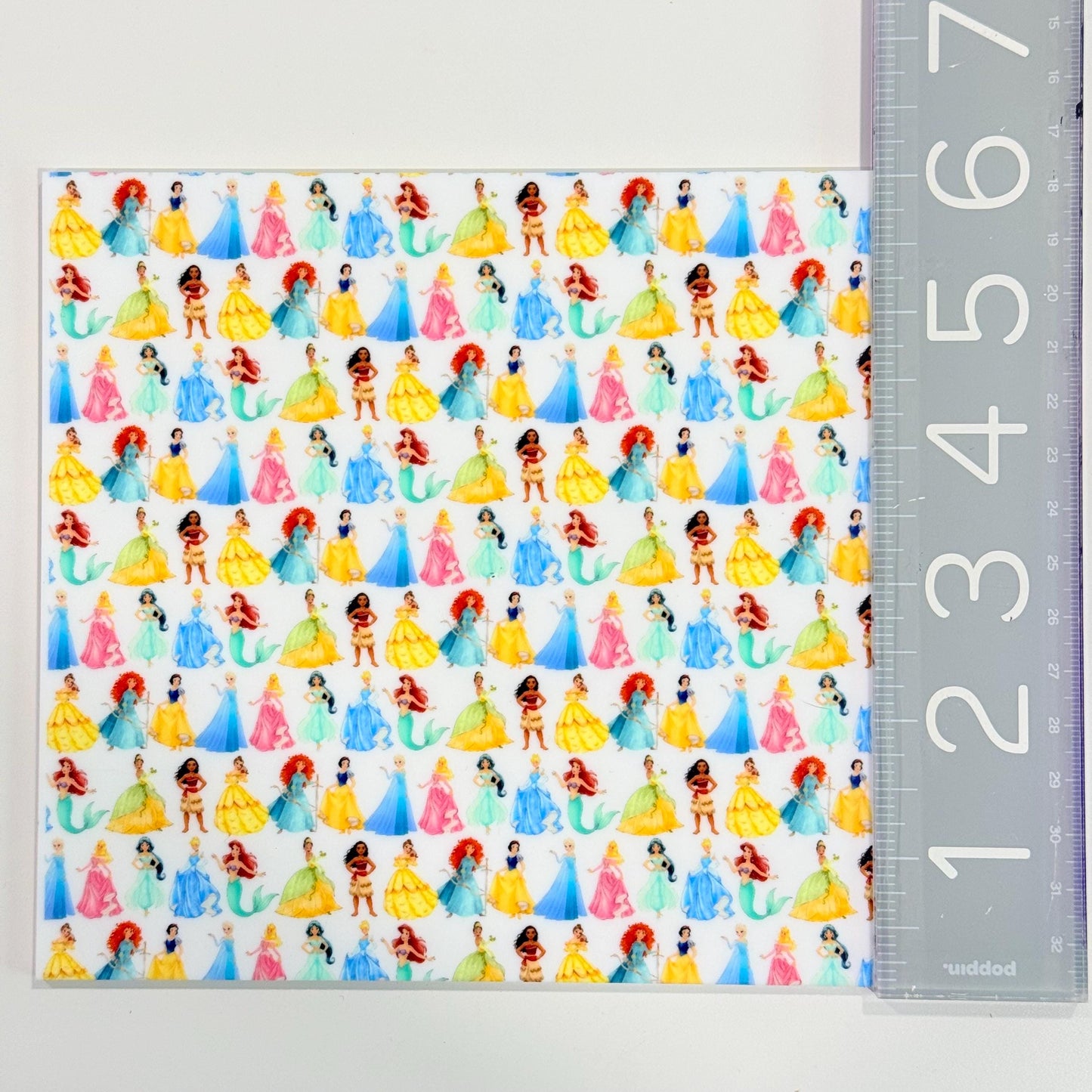 Patterned Acrylic Sheet - 1/8 Inch Cast White Acrylic Panel with Princess Design Patterned Cast Acrylic, Flex and Wood for Lasers