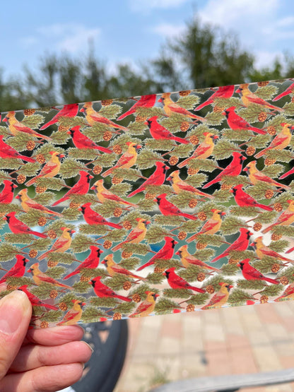 Christmas Cardinal UV Printed Clear Core Acrylic Sheet for Laser Cutting