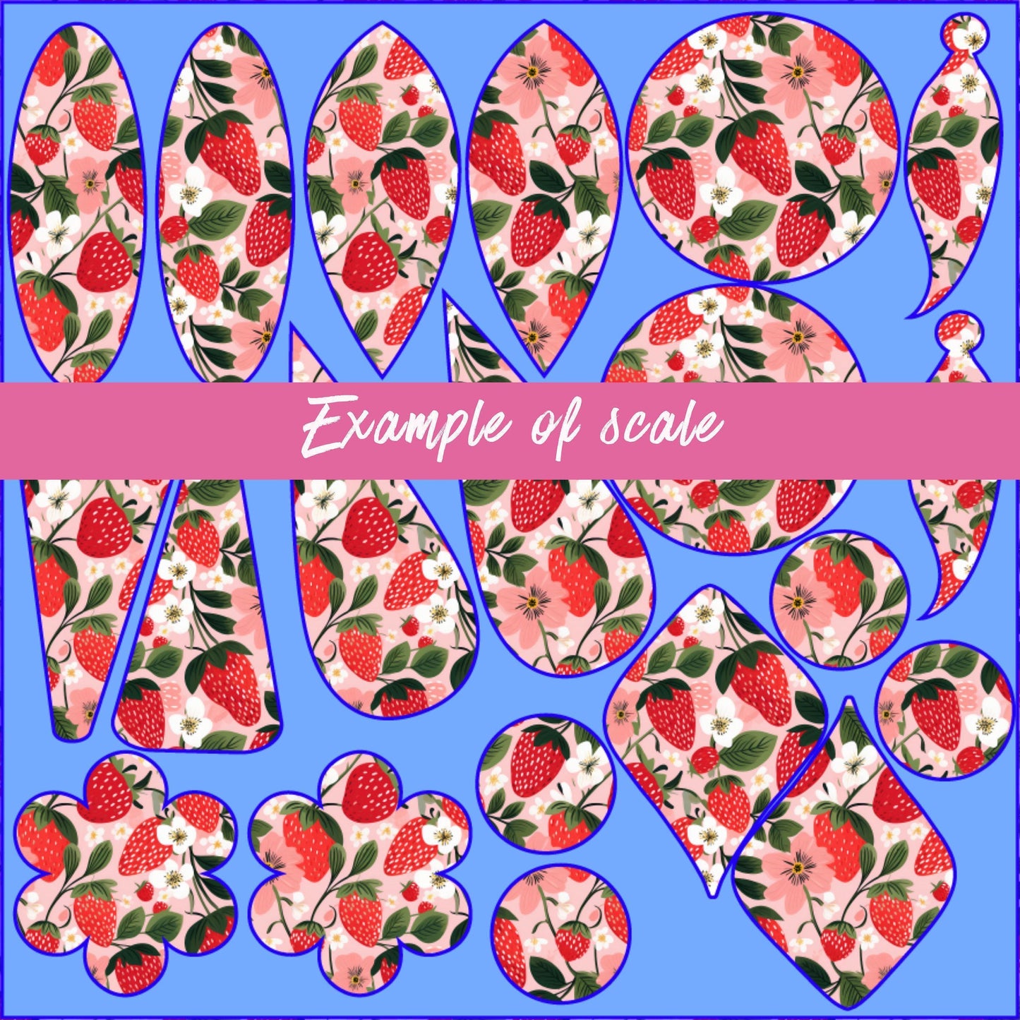 Strawberry Patterned Cast Acrylic, Flex and Wood for Lasers