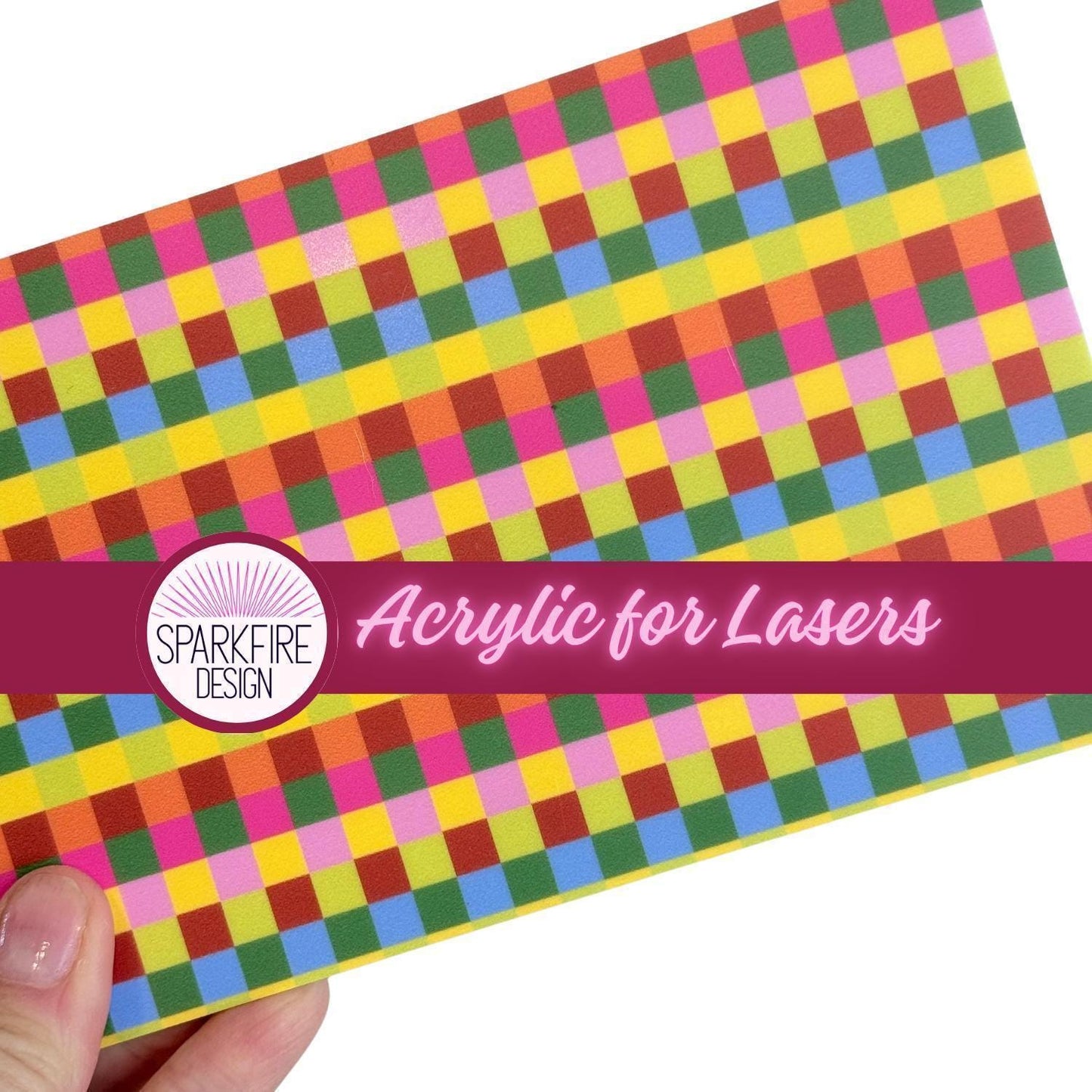 Abstract Patterned Cast Acrylic - Abstract Pink Orange Sheet | Laser Cuttable Material
