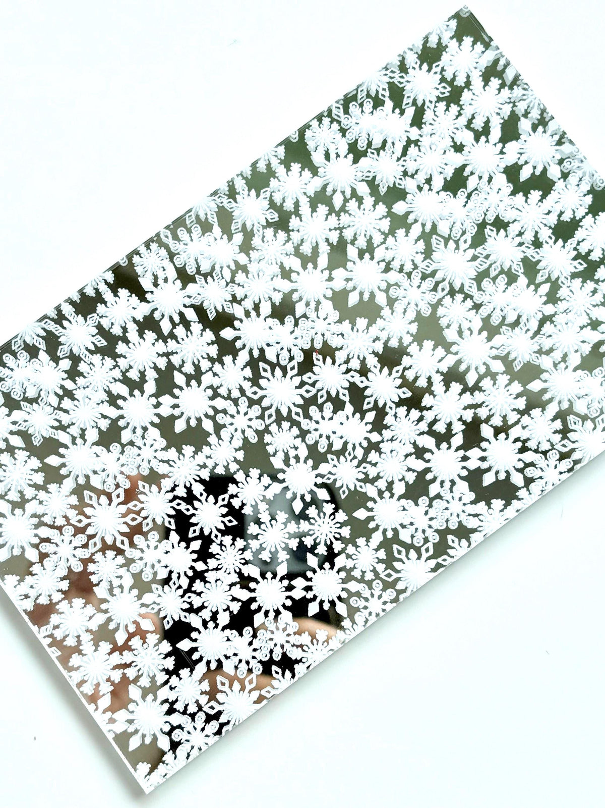 Snowflake on Mirror, Christmas Snowflakes on Mirror Acrylic,  Winter Acrylic for Lasers, Christmas Acrylic, Acrylic for Jewelry