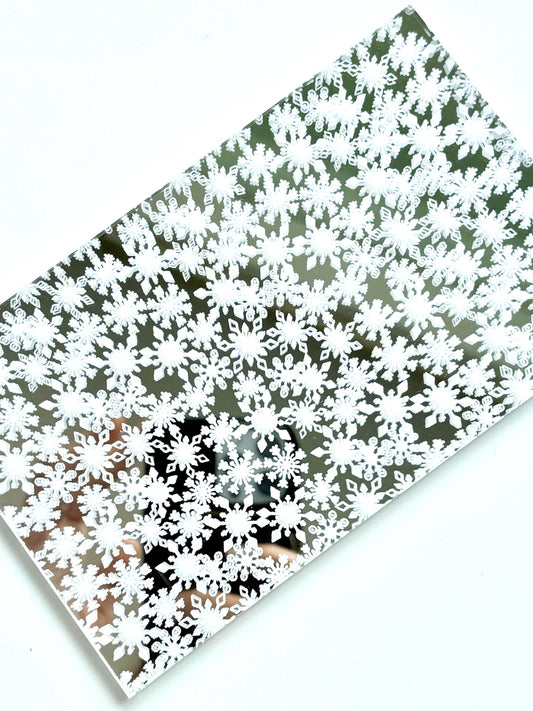 Snowflake on Mirror, Christmas Snowflakes on Mirror Acrylic,  Winter Acrylic for Lasers, Christmas Acrylic, Acrylic for Jewelry