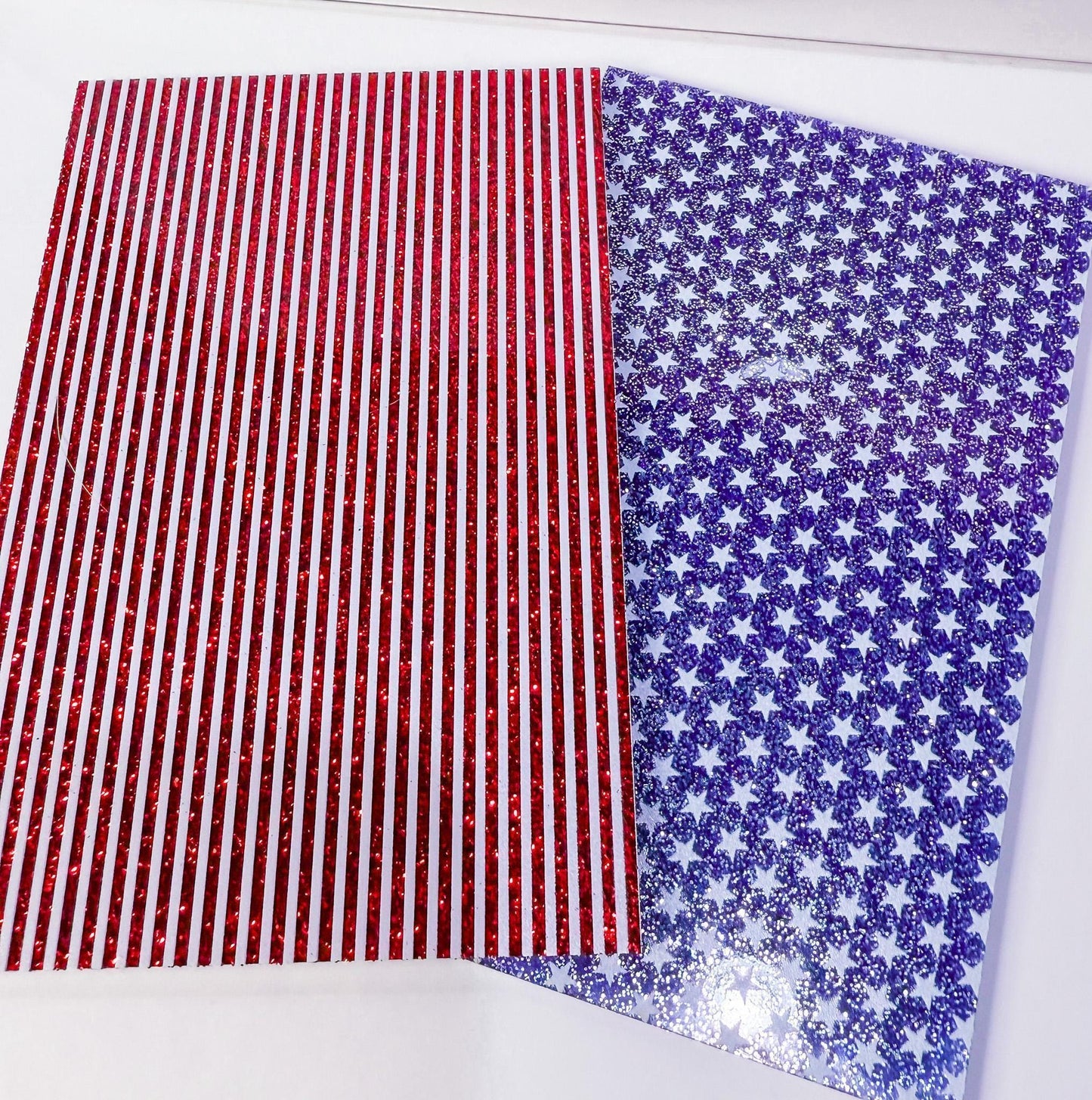 Patriotic Acrylic Sheet – 4th of July Blue Glitter Stars | Independence Day Craft Supplies Patterned Cast Acrylic, Flex and Wood for Lasers