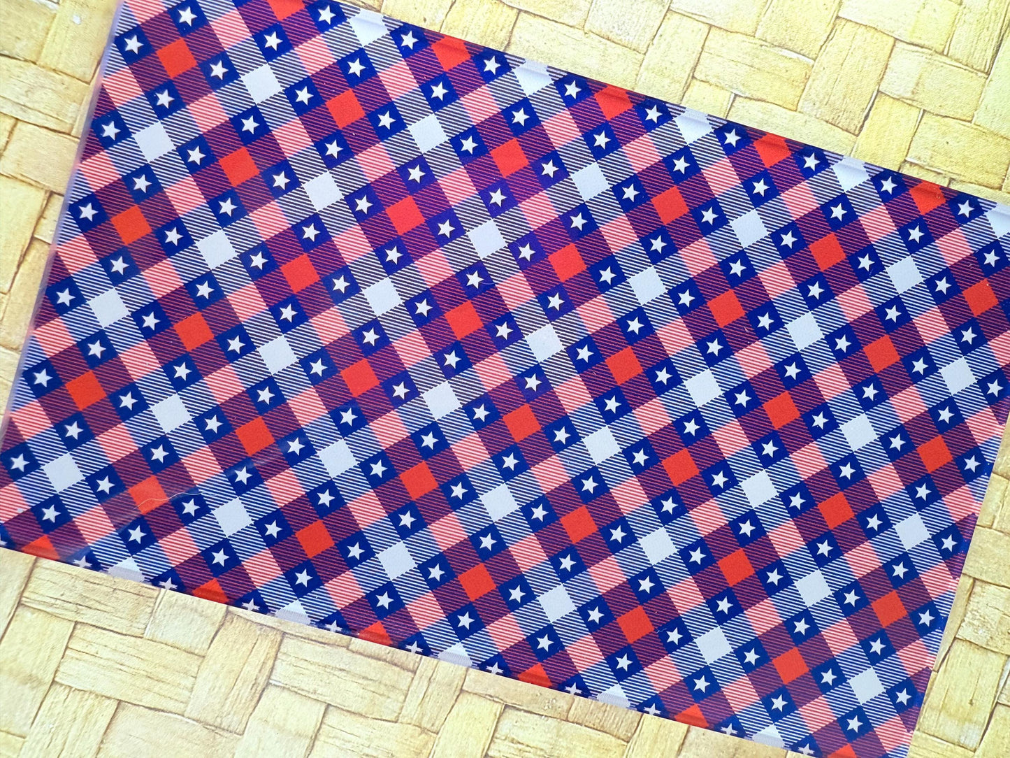 Patterned Acrylic Sheet - 3mm Cast Clear Acrylic with American Flag Design for Laser Cutting Patterned Cast Acrylic, Flex and Wood for Lasers