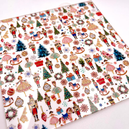 Ballet Patterned Acrylic Sheet - Nutcracker Christmas Laser Cut Acrylic Sheets for Seasonal Designs