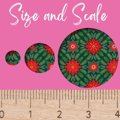 Patterned Acrylic Sheet, Christmas Floral Laser Acrylic, Green Red
