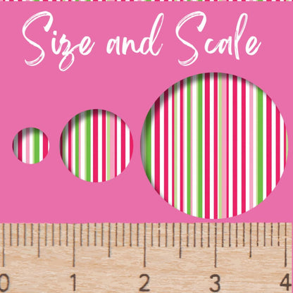 Christmas Patterned Acrylic Sheet - Pink Green Stripes | Laser Cut Acrylic & Wood for Lasers